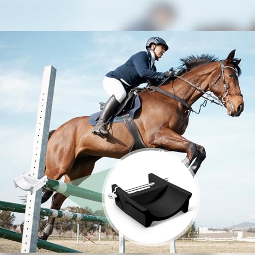 Black Horse Jump Cup Set - 4 Pairs Plastic Jump Cups with Pins for Equestrian Use
