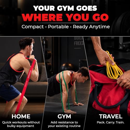 Multicolor 5-Level Resistance Bands Set for Full Body Workout - 5-125 lbs