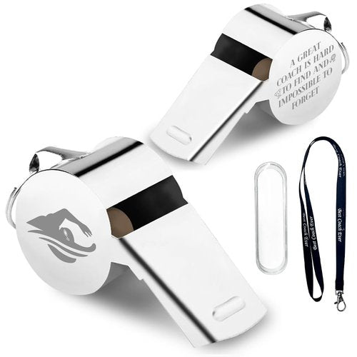 beinkmake Swim Coach Whistle Stainless Steel Sports Whistles with Lanyard Swimming Loud Crisp Sound Whistle Gifts for Coach Referee Teacher Official Men Women