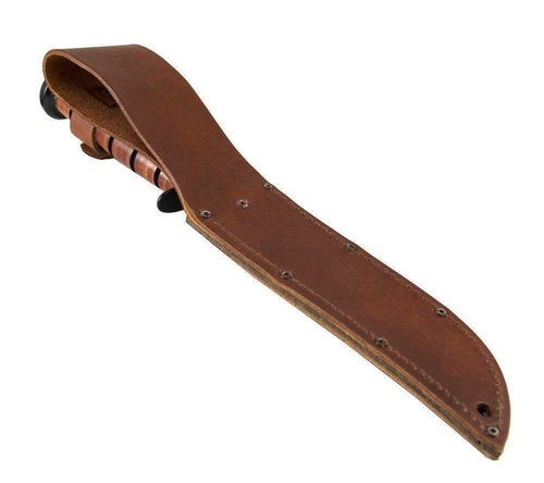 Ka-Bar 1220 US Army Straight Edge Fighting/Utility Knife with Leather Sheath , Beige, 7" Blade