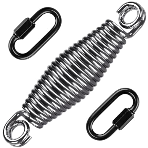 Heavy Duty Bag Spring for Punching Bags up to 300 lbs - Silver Conical Spring with Carabiners