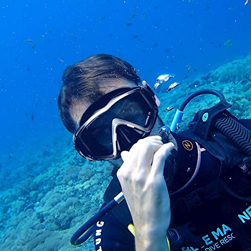 Adult Pano 3 Dive Mask Set - Black 2pcs, 180° Wide View Snorkel Mask