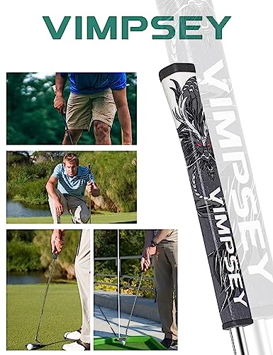 Golf Putter Grip - Black-Grey Pistol 2.0 Polyurethane Parallel Design, Lightweight