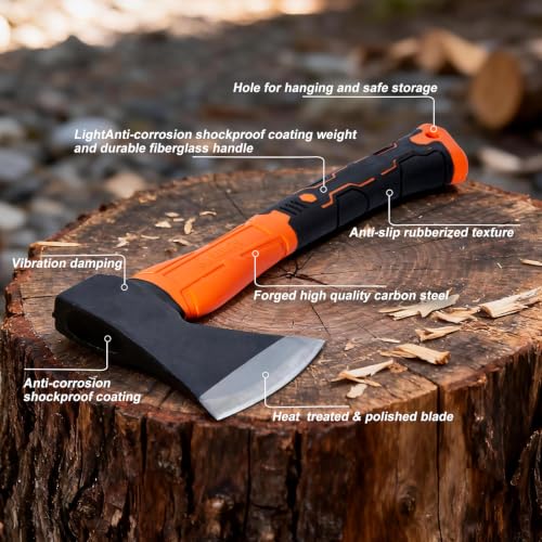 14-Inch Camping Hatchet Axe for Wood Splitting and Outdoor Use