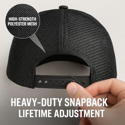 XXL American Flag Trucker Hat for Big Heads Mesh Snapback Black - XX-Large