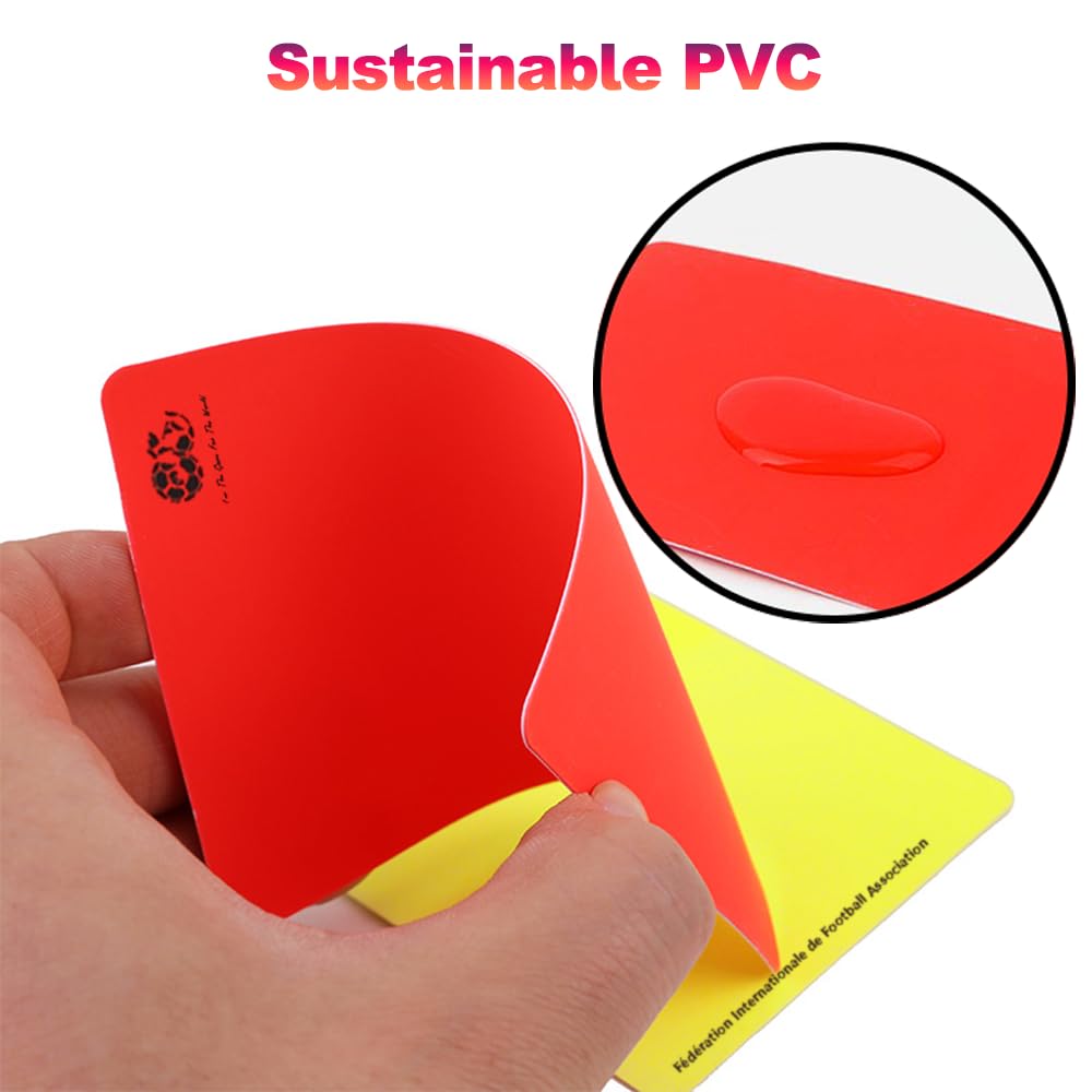 Soccer Referee Cards (2-Pack), Soccer Red and Yellow Cards Set with Leather Wallet, Scorebook, Pencil for School, Soccer Games, Party