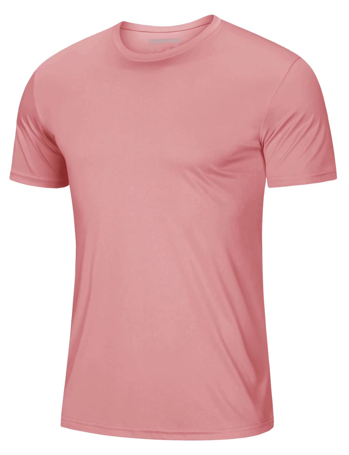 Dry Fit Shirts Men Workout Shirts Performance Shirts Rash Guards Shirts Moisture Wicking Running T-Shirt Outdoor Hiking Top Tee Grey Pink