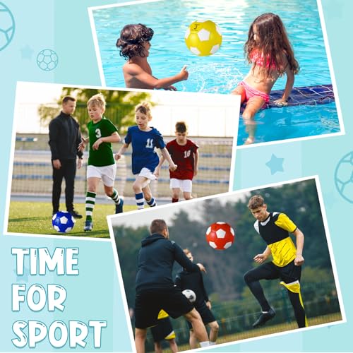 Soccer Balls Pack of 6 with Pump Size 3 Bright Colors for Kids & Recess