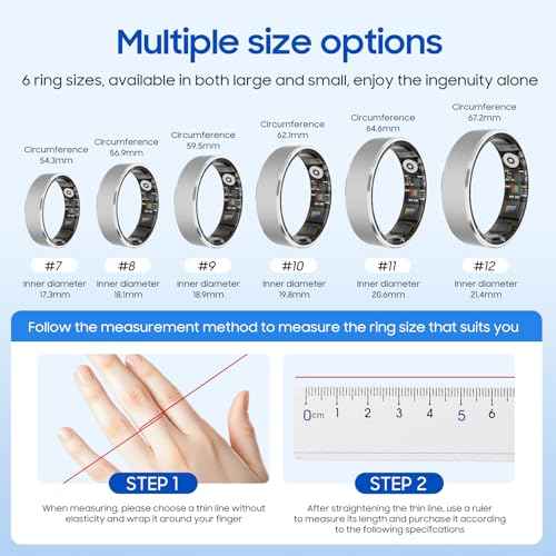 Smart Health Ring, Featuring Heart Rate, Stress and Sleep Monitoring Functions, Compatible with iPhone and Android, Waterproof Fitness Tracker for Women & Men, No Subscription Fee. (Gold, 8)