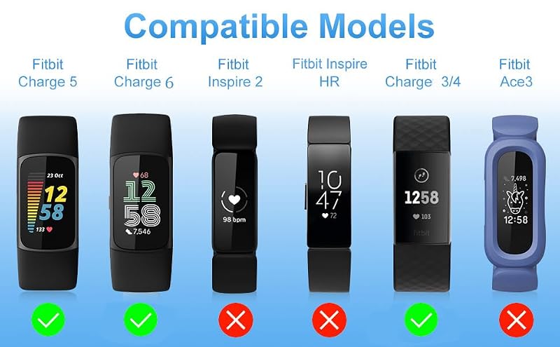 Black One-Piece Silicone Fitness Tracker Band for Fitbit Charge 3-6 with Metal Buckle