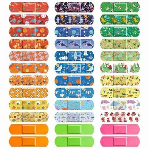 33 Style Kids Cartoon Bandages 300 Pcs Cute Bandages Adhesive Flexible Colorful Bandage Toddler Bandage Waterproof Breathable Protect Scrapes and Cuts for Girls Boys Children Toddlers (Cool)