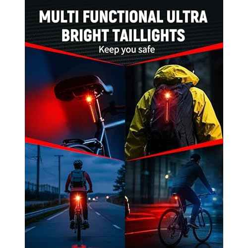 DARKBEAM Bike Tail Light Smart - with Brake/Light Sensor, USB-C Rechargeable, IP64 Waterproof, 5 Light Modes Bicycle Taillight for Night Riding, Super Bright Rear Bike Light for Road Mountain, Cycling