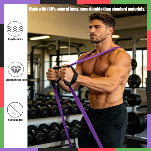 Resistance Bands Set 7 Levels for Full-Body Workout & Physical Therapy - Eco-Friendly TPE Material
