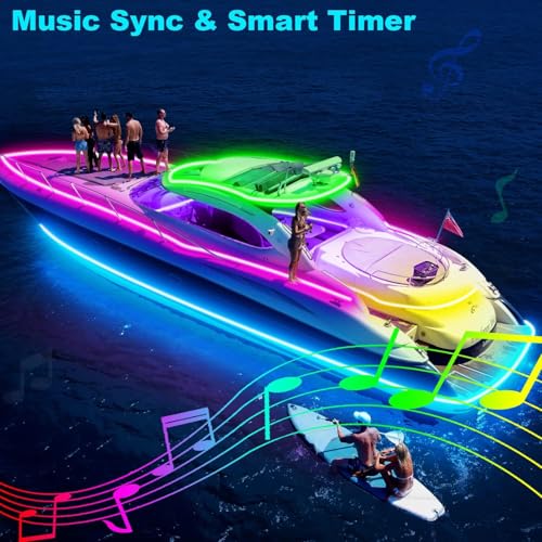 Boat LED Light 33FT RGB Waterproof Marine Lighting for Pontoon & Watercraft
