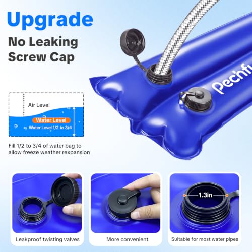 Pechfun 8.5 Ft Double Chamber Pool Water Bags - Heavy Duty Winter Water Tubes - 5 Pack