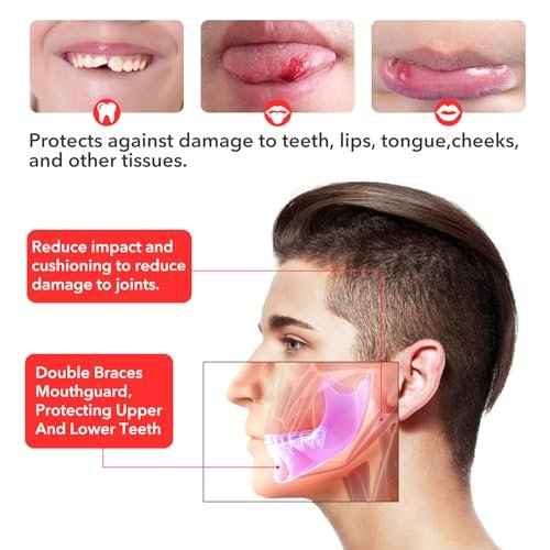2Pcs Sport Mouth Guard Youth Adult, Mouthguard for Braces, MouthGuard for Braces for Sports, No Boil Mouth Guard, Soft, Football, Jujitsu and Karate