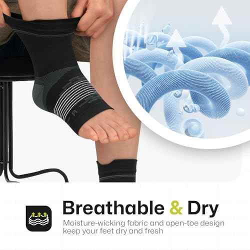 PAPLUS 3 Pairs Plantar Fasciitis Socks Women & Men - Ankle Compression Sleeve for Sprained Ankle, Heel Spur & Arch Support - Foot Brace for Achilles Tendonitis Relief, Arthritis Pain