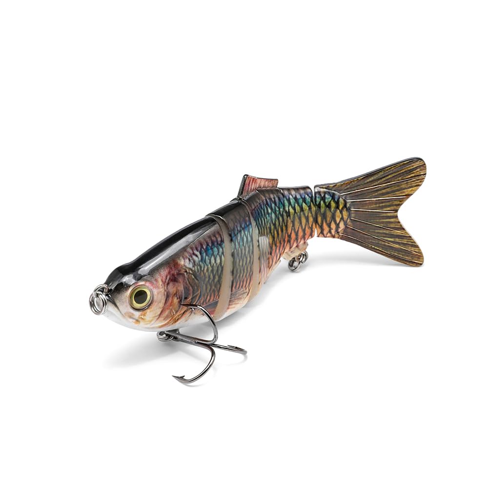 Extra Large Swim Bait Slow Sinking Multi Jointed Fishing Lures Bait,6 Segment Giant Fishing Lures,Crankbaits Swimbaits with Treble Hook
