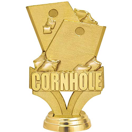 Crown Awards Cornhole Trophy, 6" Cornhole Tournament Trophy with Custom Engraving