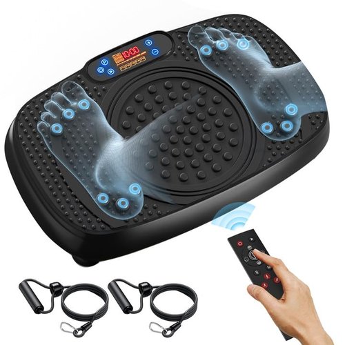 Vibration Plate Exercise Machine for Weight Loss and Lymphatic Drainage (Ebony Black)