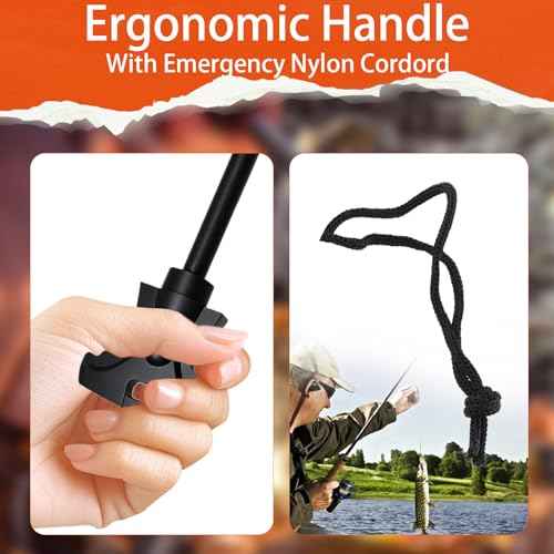 Magnesium Fire Starter with Striker, High Temp Magnesium Rod, Fire Starters for Survival Fire Steel Fero Rod, for Camping, Hiking and Emergency