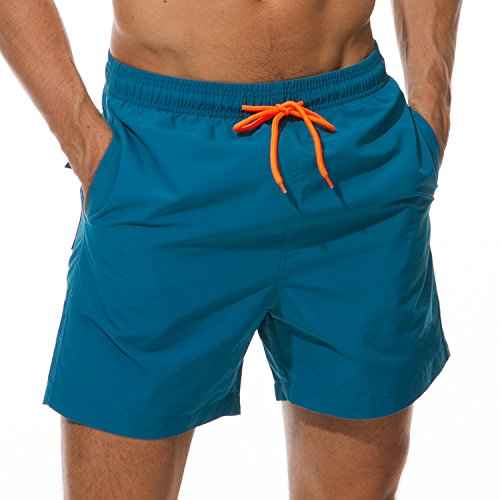 SILKWORLD Men's Swim Trunks Quick Dry Beach Shorts with Pockets