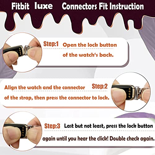 Elegant Slim Leather Watch Band for Fitbit Luxe - Rose Gold Brown