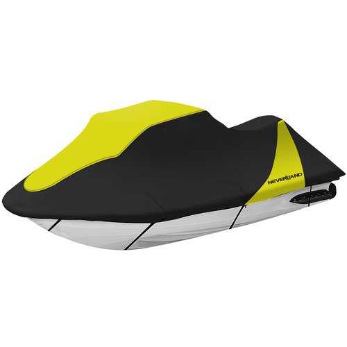 NEVERLAND Waterproof Jet Ski Cover - Compatible with Yamaha Seadoo Kawasaki, Jetski Covers 2 3 Seater UV Resistant 420D Heavy Duty Jetski Cover with 2 Air Vents Personal Watercraft Cover 120" to 135"