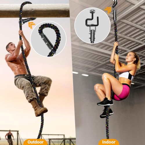 Heavy Duty Climbing Rope Gym Workout 1.5 Inch Diameter 10FT - Indoor Outdoor Exercise Rope