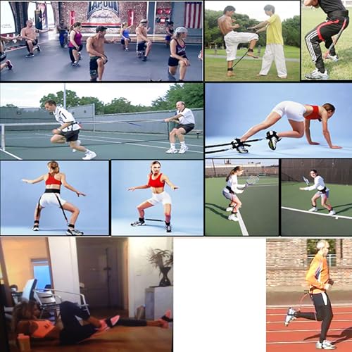 Vertical Jump Trainer Resistance Bands System with Ankle Straps & Belt for Leg Strength Training Basketball, Volleyball, Football, Tennis Agility Workout Equipment