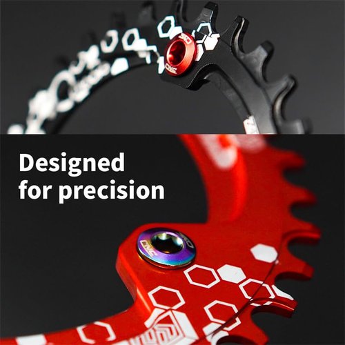 CNC 5 PCS Steel Double/Single Chainring Bolts M8×6.5mm Bicycle Chainring Bolt&Nut Set, Colourful