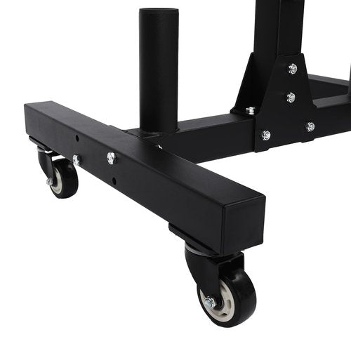 Gym Rolling Olympic Bumper Weight Plate Tree, Commercial Vertical Storage Rack With Barbell Holders Transport Wheels Load 1102.3lbs Capacity For Home Hotel Gym School