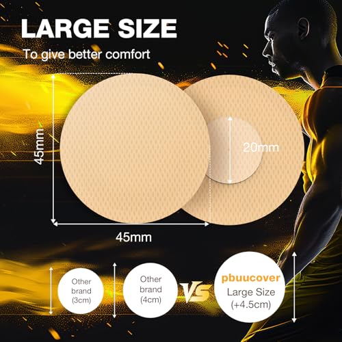 Men's Nipple Covers - 100 Pcs Athletic No-Show Adhesive Patches for Running & Sports