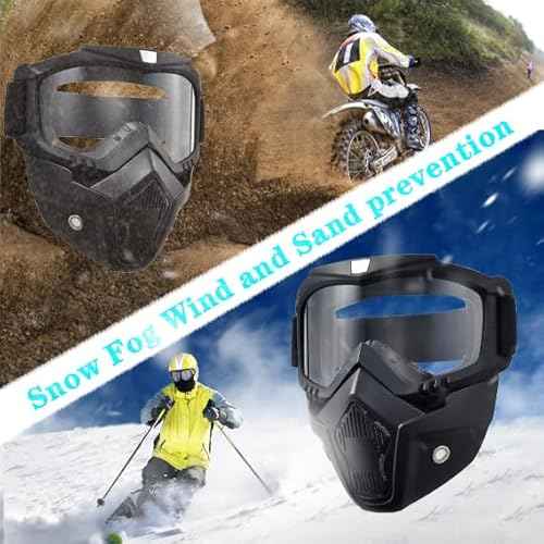 Paintball Mask Anti Fog,Airsoft Mask Full Face,Tactical Mask, Motorcycle Helmet Goggles with Removable Face Mask for Men Women