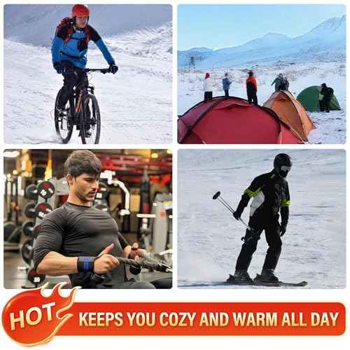 Men's Thermal Underwear Long Johns Fleece Lined Compression Pants Shirts Tops Athletic Base Layer Set Cold Weather