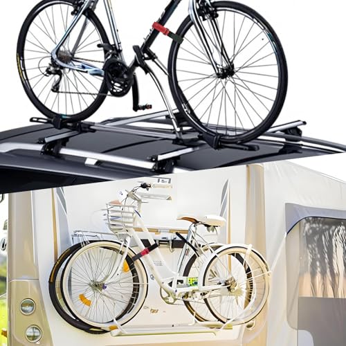 Heavy Duty Bicycle Wheel Strap - Adjustable Bike Rack Tie-Downs with Anti-Slip Gel Grip, 2-Pack