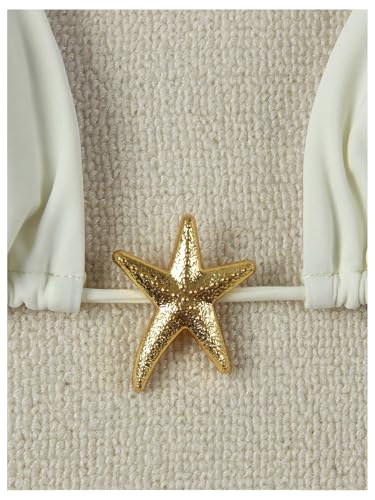Women's 2 Piece Starfish Metal Bikini Set - Small White Swimwear