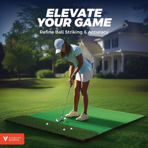 Golf Mat Dual-Turf | Golf Hitting Mat Indoor or Outdoor, 5x4ft Thickened Heavy-Duty Green Golf Turf Practice Mats for Backyard/Garage/Driving Range/Simulators, Ideal Gifts for Men Dad Husband Golfers
