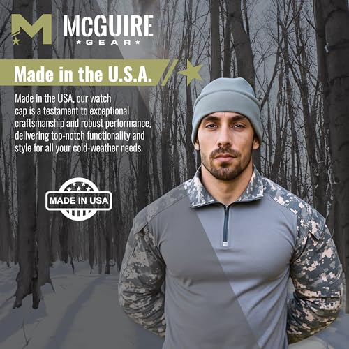 M MCGUIRE GEAR GI Polartec 100 Fleece Watch Cap Beanie, Lightweight Fitted Cap, Tactical Gear & Warm Winter Hat - Made in USA