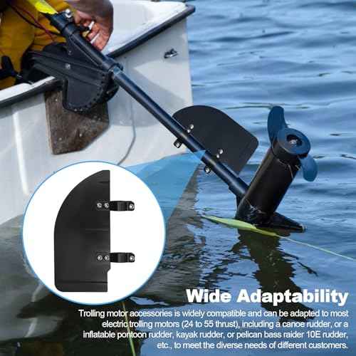 Trolling Motor Rudder, Boat Rudder Kit, Trolling Motor Accessories, Boat Rudder, Fits Most 24-55 Thrust Trolling Motors, Boat Rudder for Pontoon Fishing Kayak Canoe Jon Boat