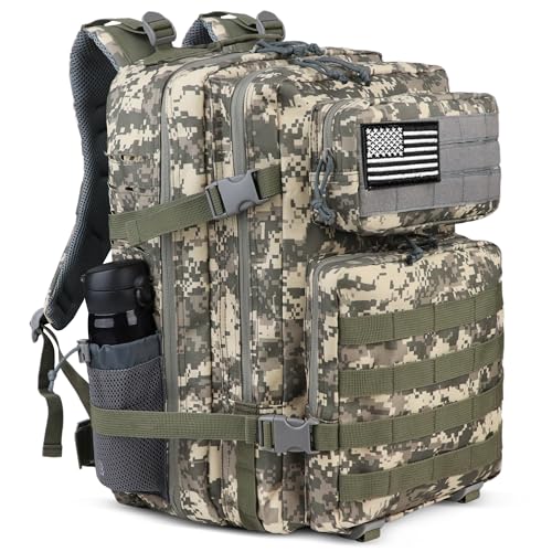 Zavothy Camo Military Tactical Backpack 45L Army Assault Pack for Hiking Camping