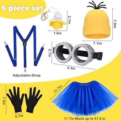 Halloween Costumes for Women Adult, Tutu Skirt/Banana Doll/Goggles/Beanie/Suspenders/Gloves, Funny Costume for Cosplay