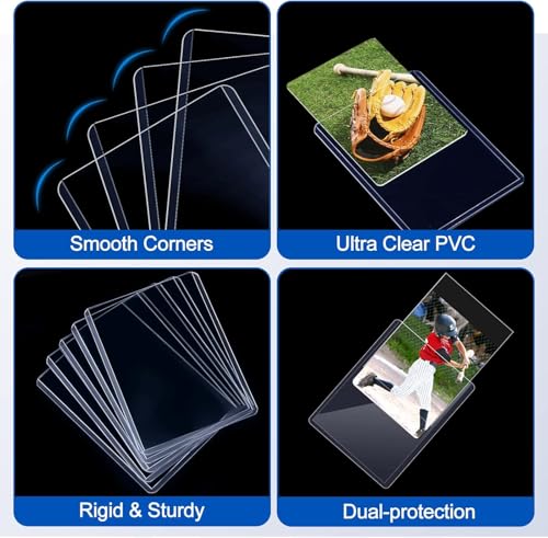 100 Card Sleeves for Baseball & Trading Cards - 3x4 inch Hard Plastic Protectors