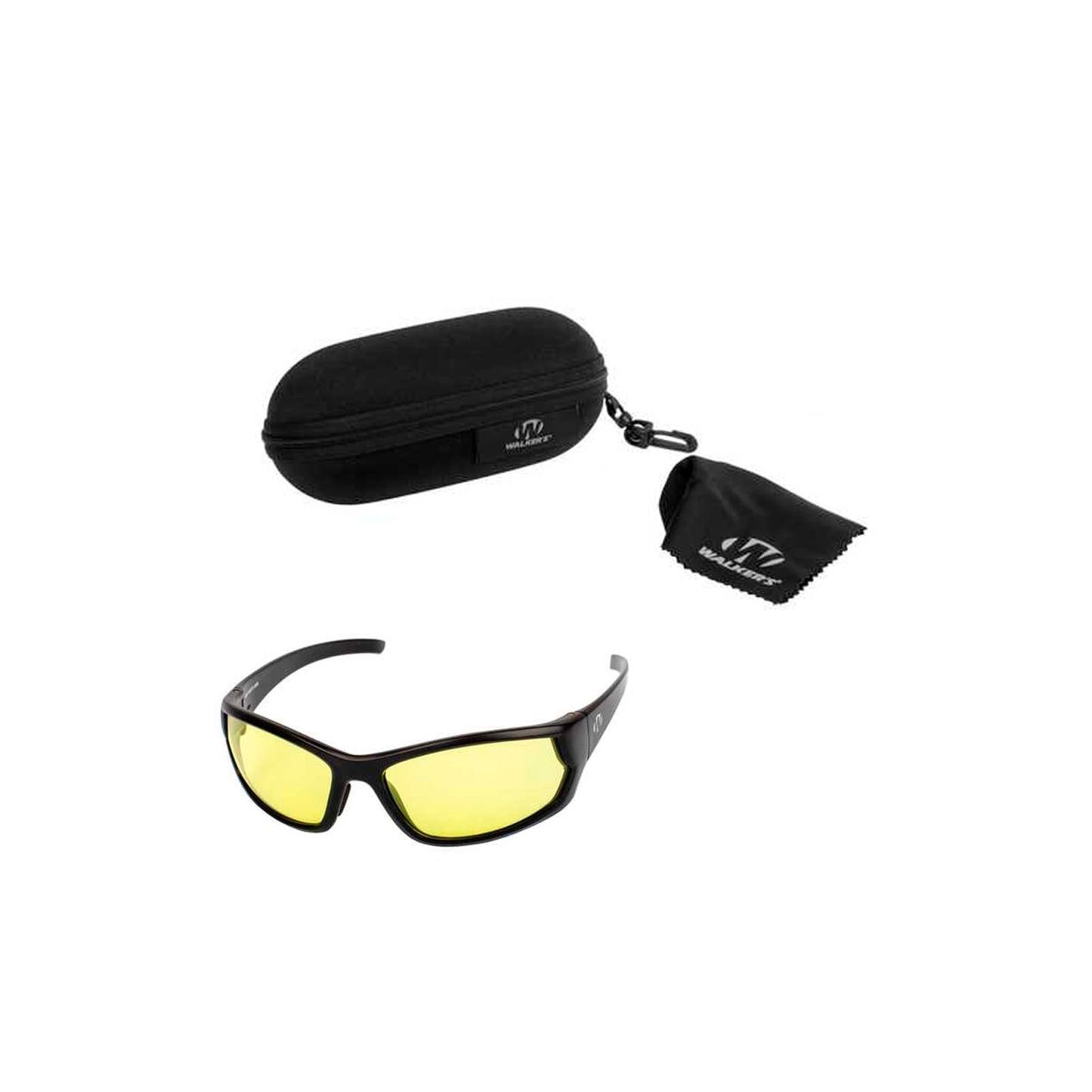 Walker's IKON Carbine Full Frame Shooting Glasses | Impact-Resistant Non-Slip Frame Hunting Shooting Eyesight Protection Glasses, Microfiber Lens Cloth & Carry Case Included, Amber