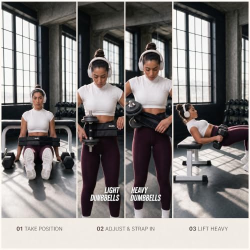 Heavy-Duty Hip Thrust Belt for Dumbbells, Kettlebells & Plates – Supports 400 lbs