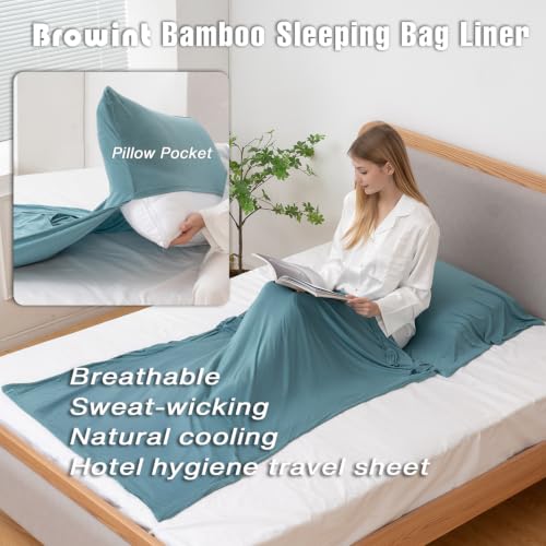 Viking Rectangular Travel Sheets with Pillow Pocket - Summer Sleep Sack for Camping & Hotels