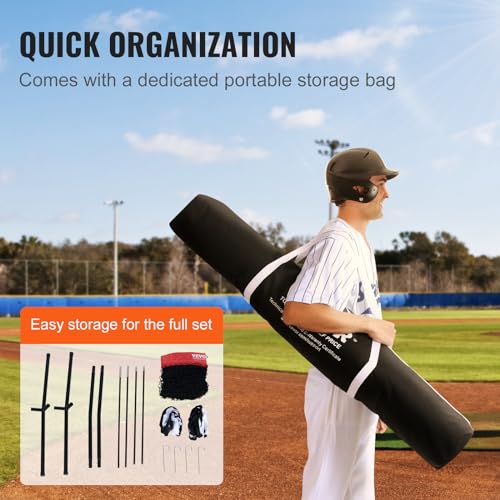 VEVOR 7x7FT Softball Practice Net Set with Batting Tee & Accessories