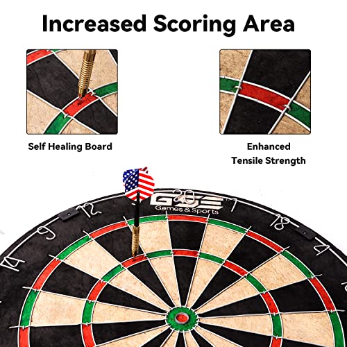 Pro Bristle Dartboard Set with 6 Steel Tip Darts - Official Size 18 Inch