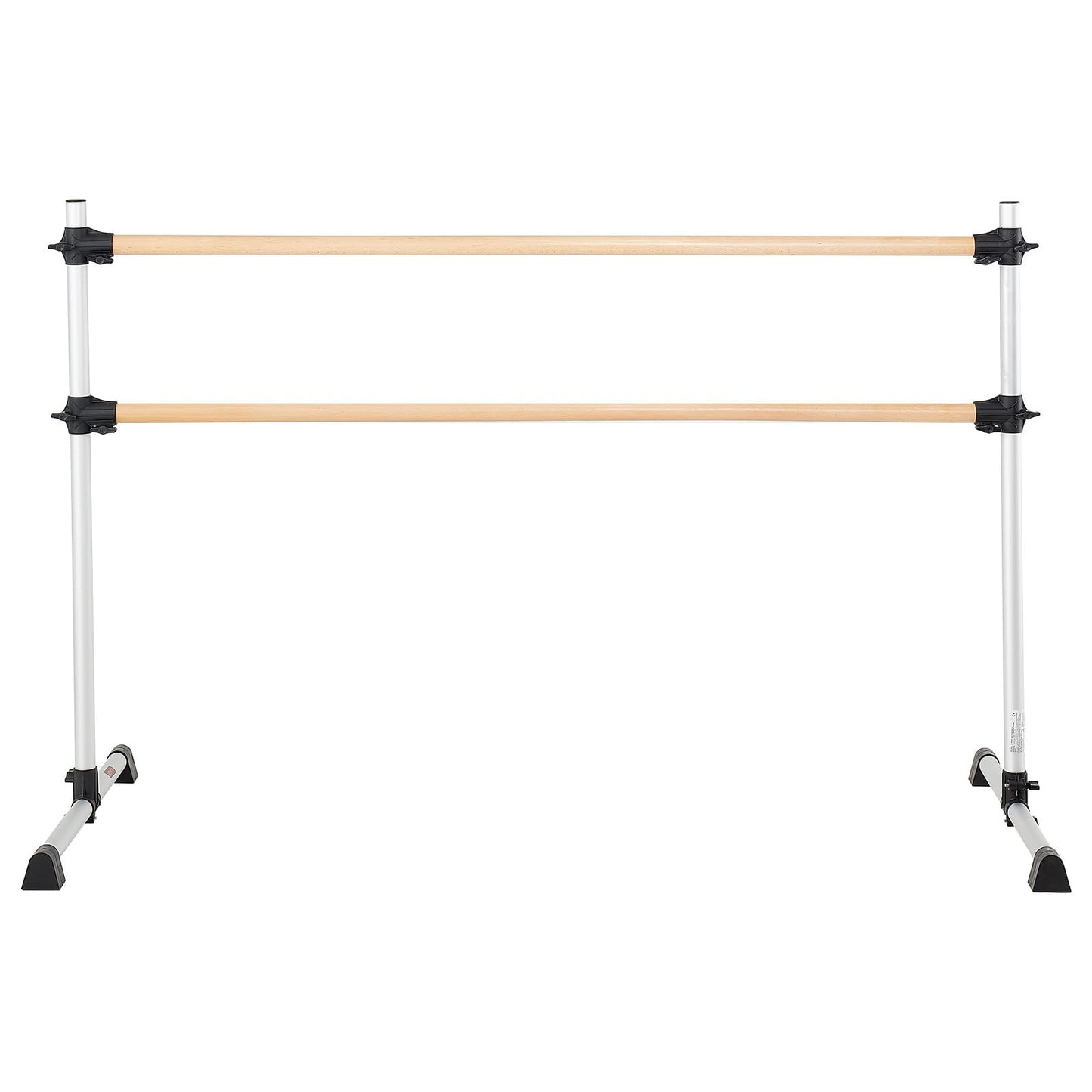 VEVOR Ballet Barre, 6 Ft Double Beechwood Barre Bar for Home, Freestanding Portable Ballet Stretching Dance Bars, Height Adjustable Anti-Wobble Fitness Gym Equipment, for Pilates Balance Workout
