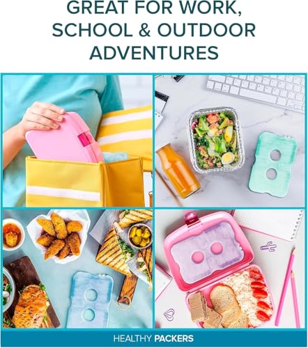 Healthy Packers Pastel Ice Packs for Lunch Boxes & Coolers, 8 Pack